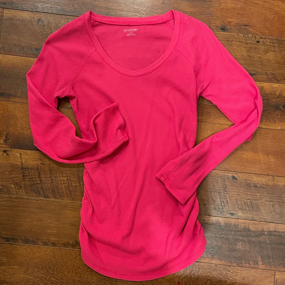 Waffle knit long sleeve Maturnity Shirt, GUC